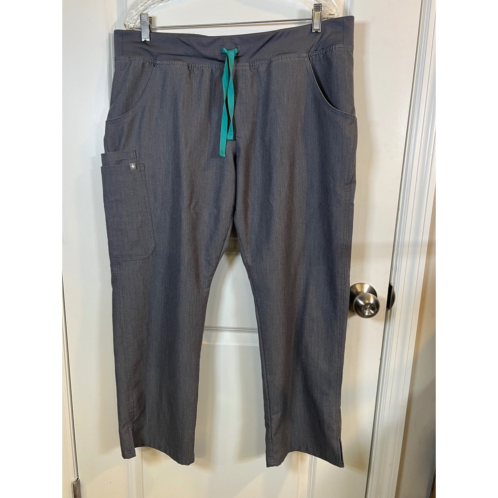 FIGS‎ Womens Scrub Pants Charcoal Gray Cargo Technical Stretch XL